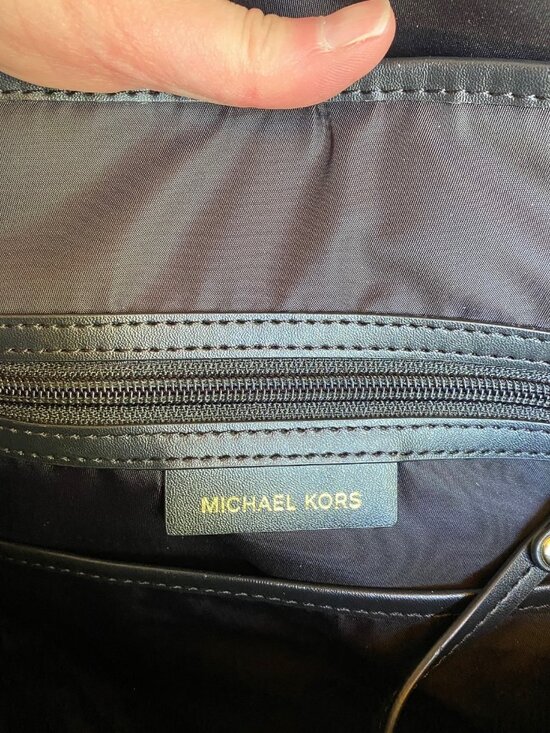 Michael Kors MK Polly Nylon Black Slim Backpack with Gold Details main image 7